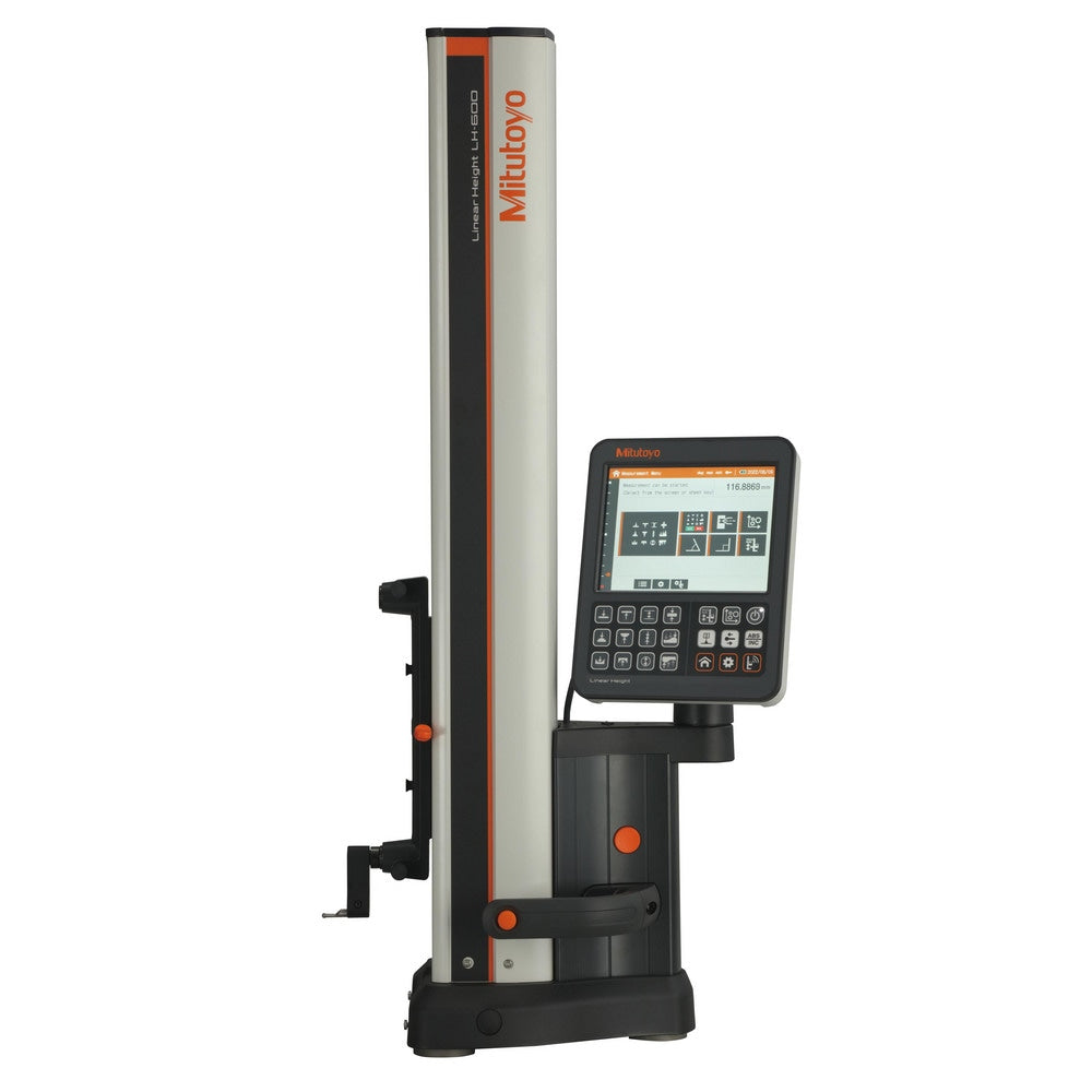 Electronic Height Gage: 38" Max, 0.0001, 0.0010, 0.0100 & 0.1000 micron Resolution, 0.000043 + 0.000024 x L/24" Accuracy, 1.1 + (0.6 x L (mm)/600) µm micron Accuracy