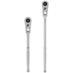 Ratchet Sets; Drive Size: 1/2 in; Overall Length (Inch): 10-1/2, 14; Head Shape: Pear; Head Features: Compact; Head Style: Flexible; Material: Steel; Handle Type: Compact; Finish: Full-Polished
