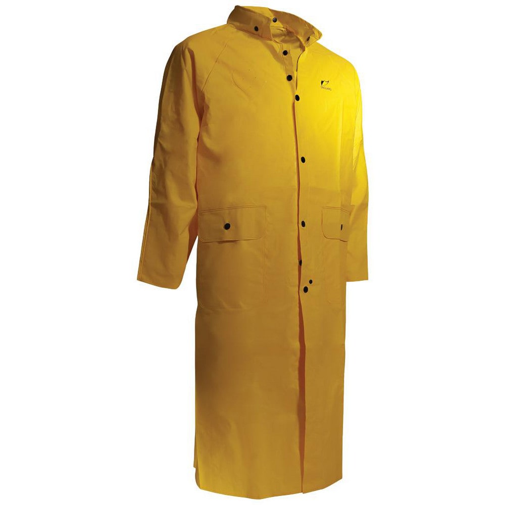 Rain Coat: Size X-Large, ASTM D6413, Yellow, PVC & Nylon