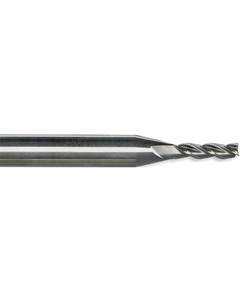 3/64″ Dia. × 9/64″ LOC × 1/4″ Shank Dia. × 2-1/2″ OAL, 3 Flute, Carbide, TiCN, Square End Mill