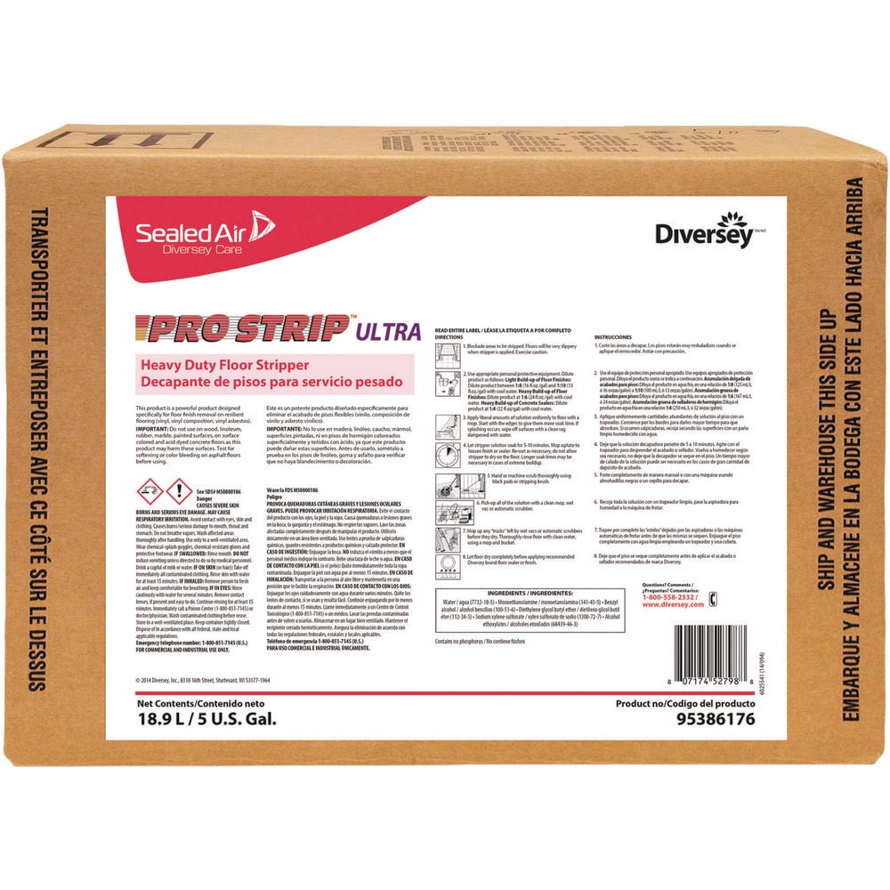 Floor Cleaners, Strippers & Sealers; Product Type: Heavy-Duty Floor Stripper; Container Type: Box; Container Size (Gal.): 5.00; Material Application: Vinyl, Concrete, Terrazzo; Composition: Water Based