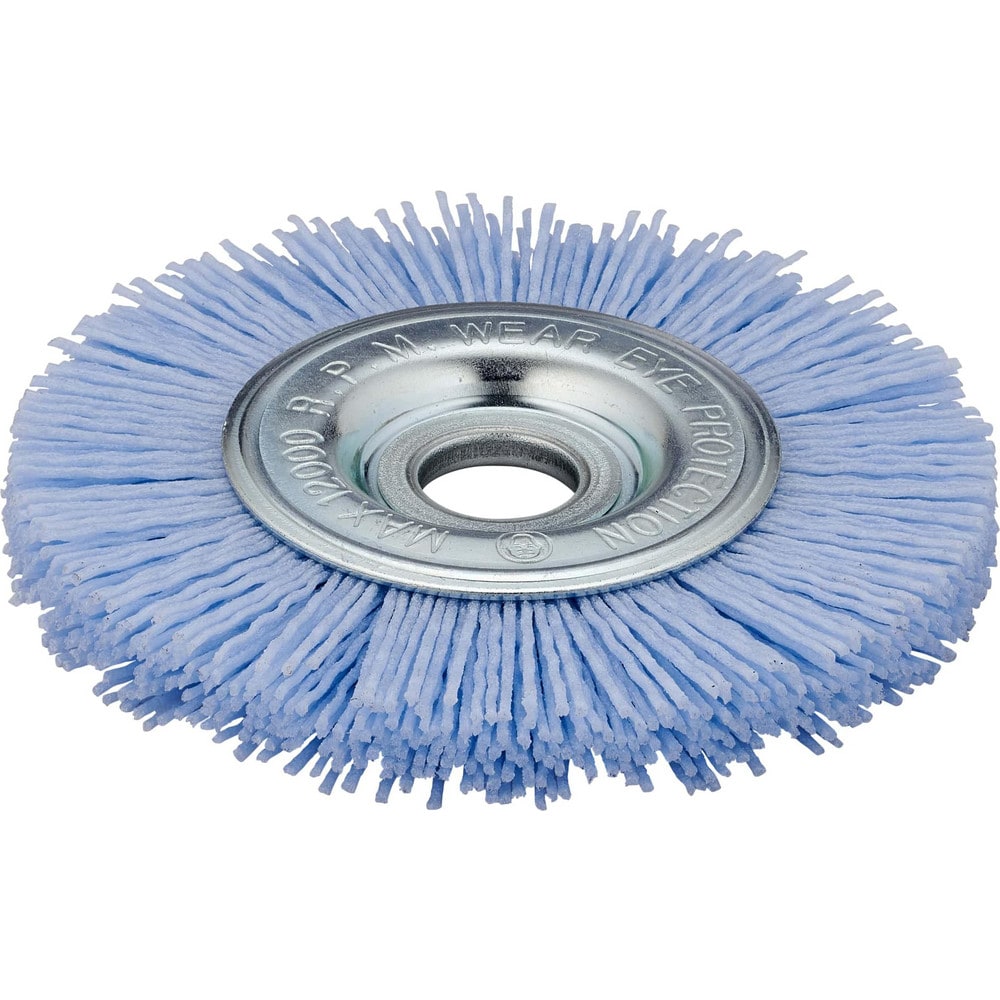 Wheel Brush: 6" Wheel Dia, 1/2" Face Width, 0.0400" Wire Dia, Crimped