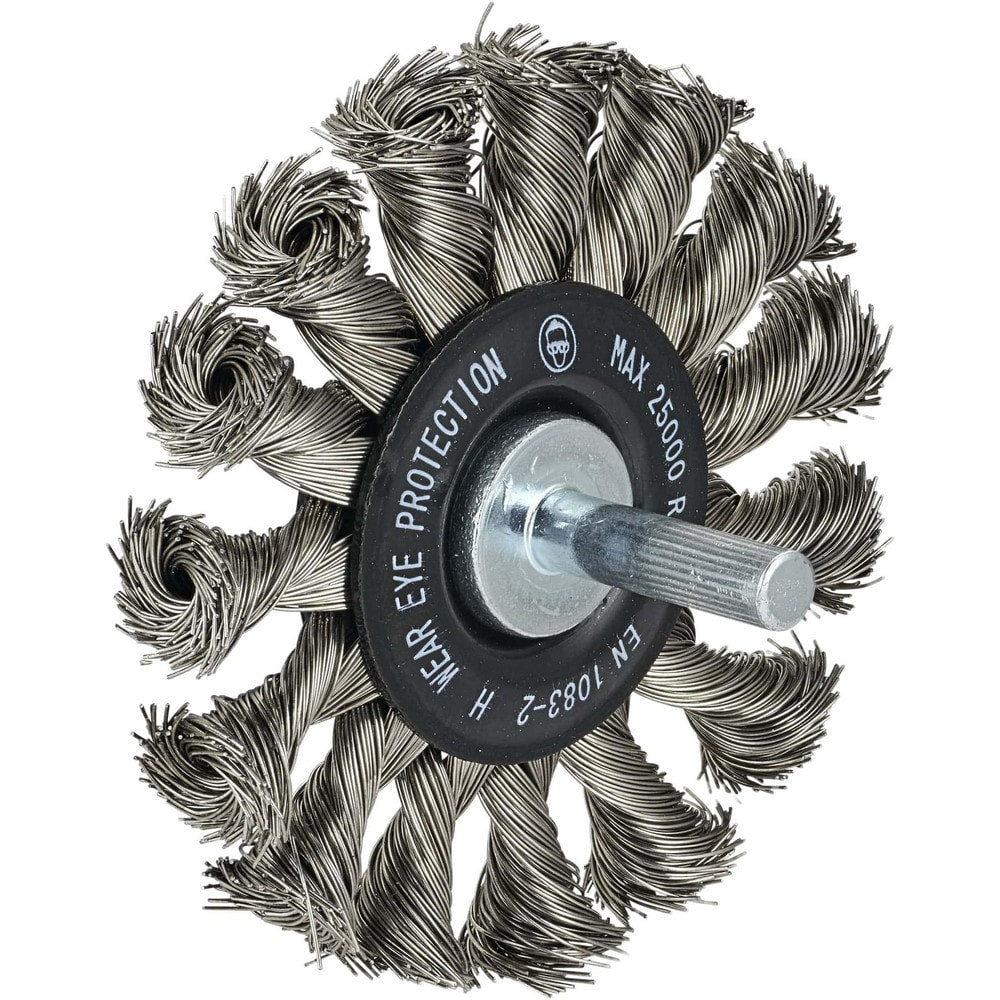 Wheel Brush: 3" Wheel Dia, 5/8" Face Width, 0.0140" Wire Dia, Crimped