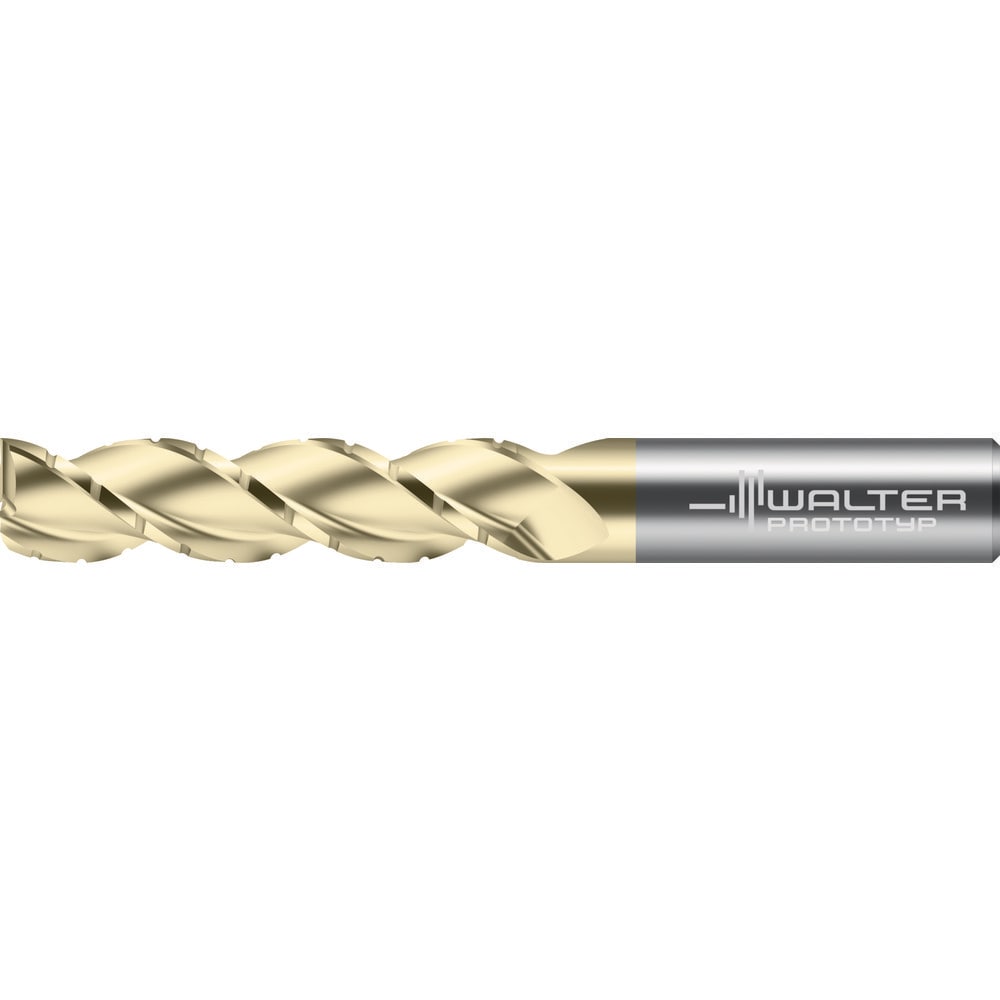 Roughing End Mill: 3/8" Dia, 3 Flute, Single End, Solid Carbide, Chipbreaker