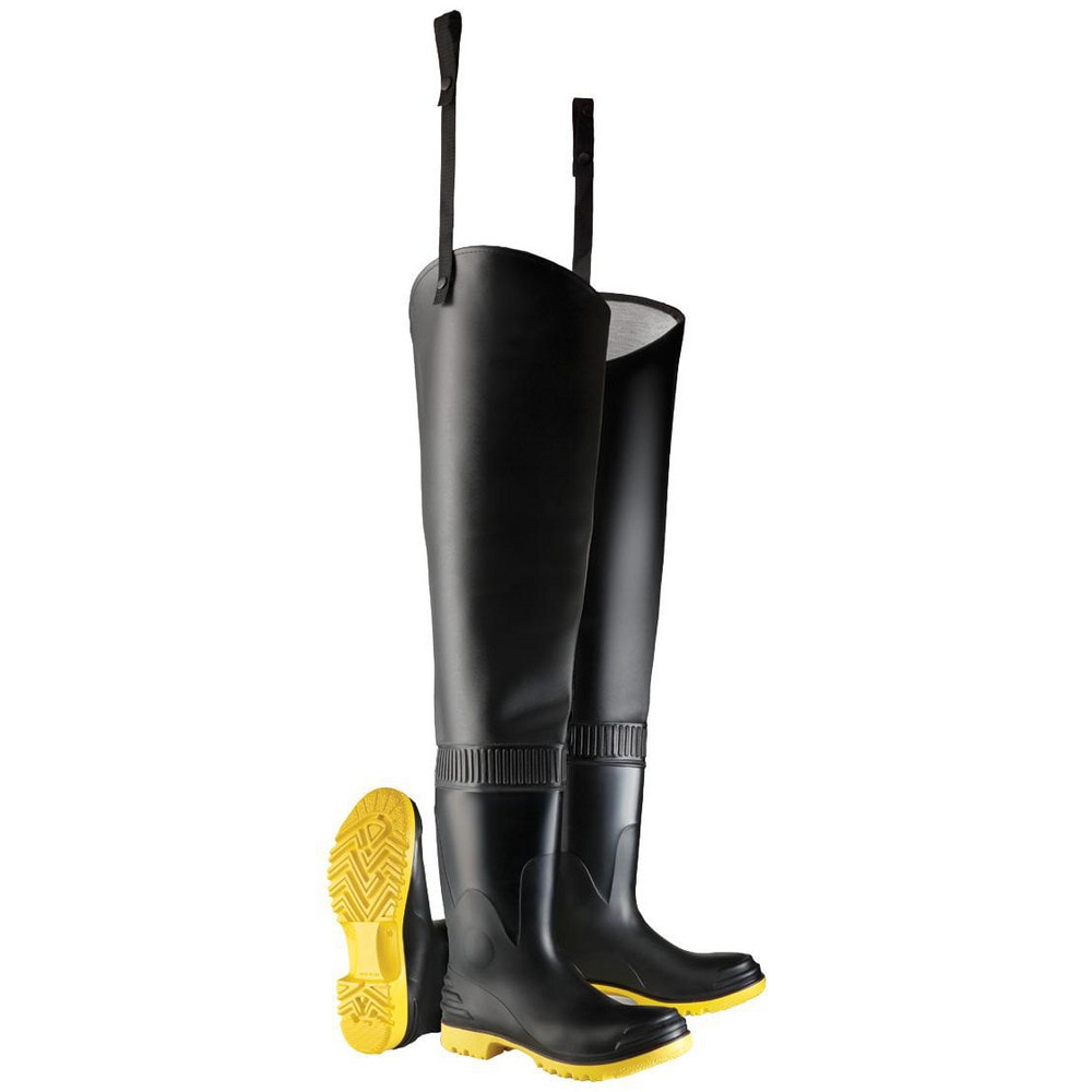 Hip & Chest Wader: Wader, Black, PVC, Size 8