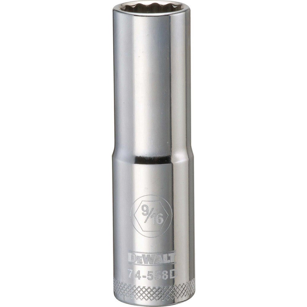 Deep Hand Socket: 1/2" Drive, 9/16" Socket, 12-Point