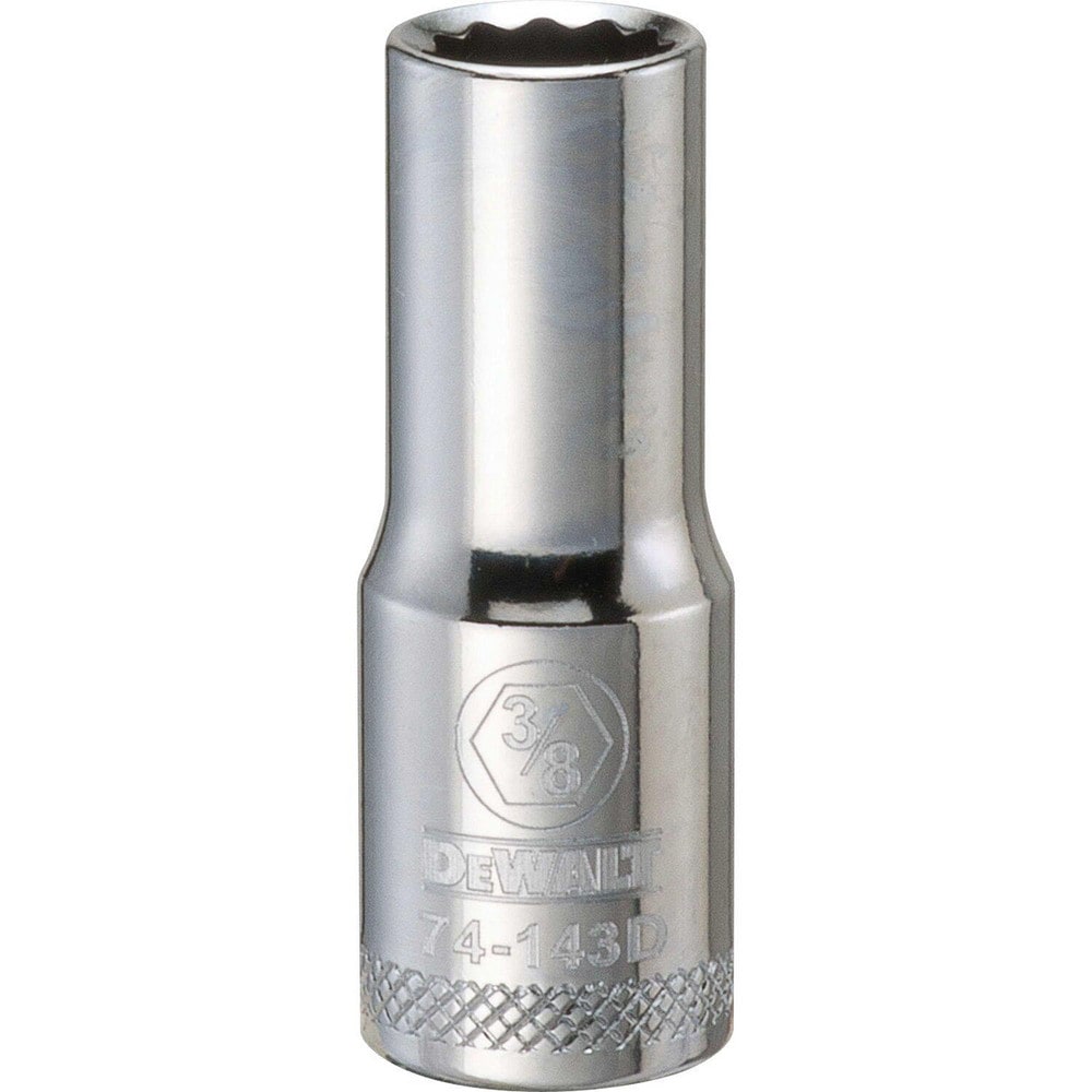 Deep Hand Socket: 3/8" Drive, 3/8" Socket, 12-Point