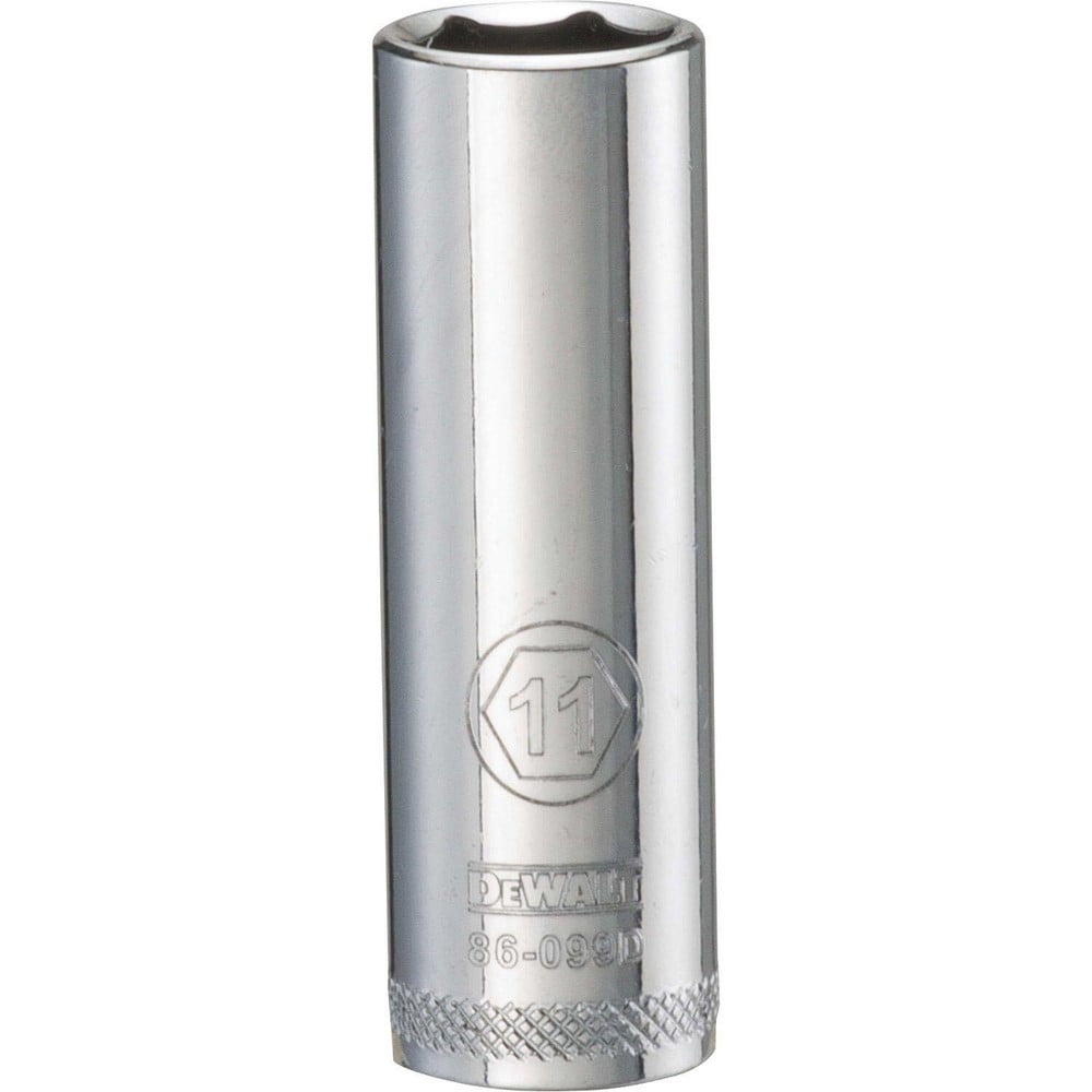 Deep Hand Socket: 1/4" Drive, 11.00 mm Socket, 6-Point