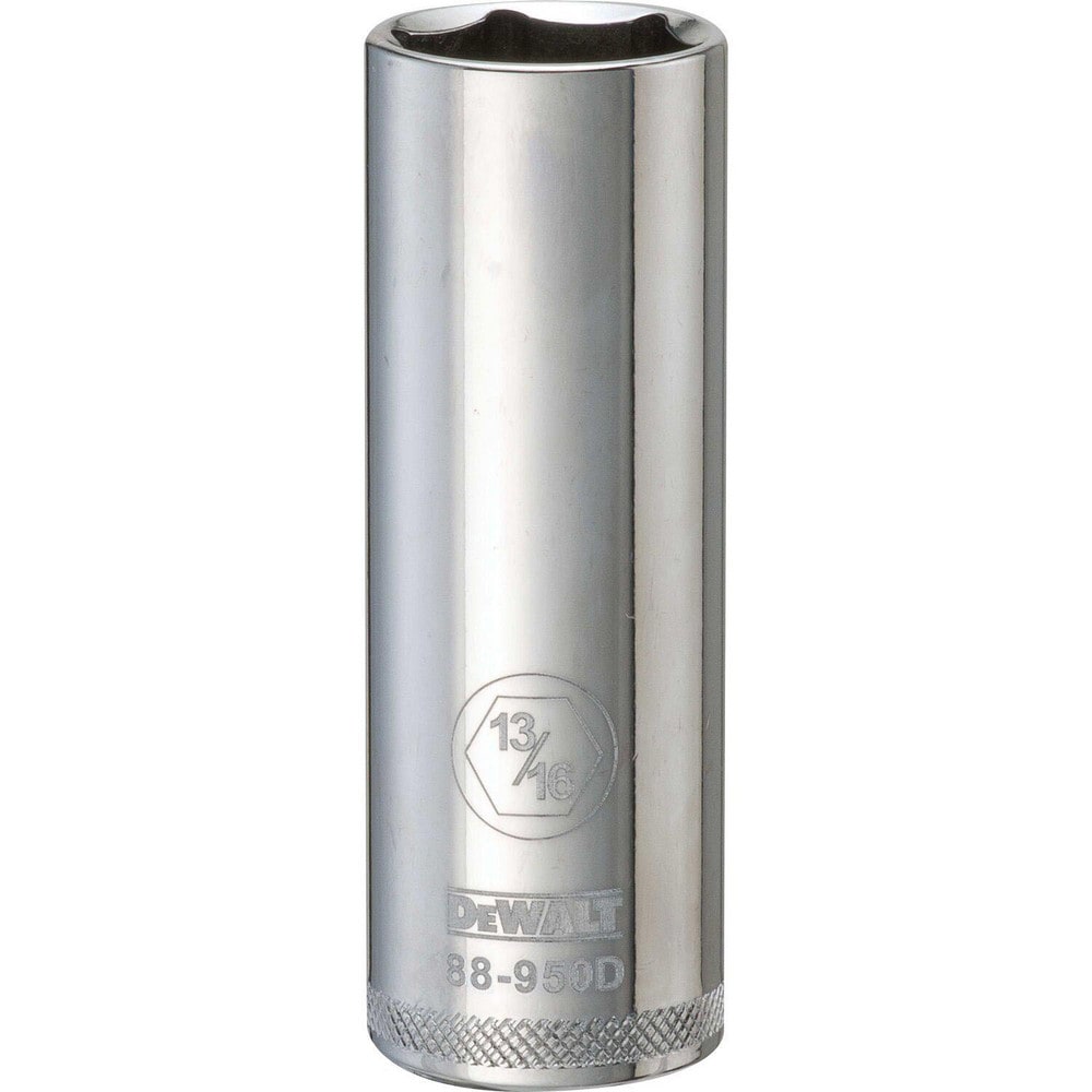 Deep Hand Socket: 1/2" Drive, 13/16" Socket, 6-Point