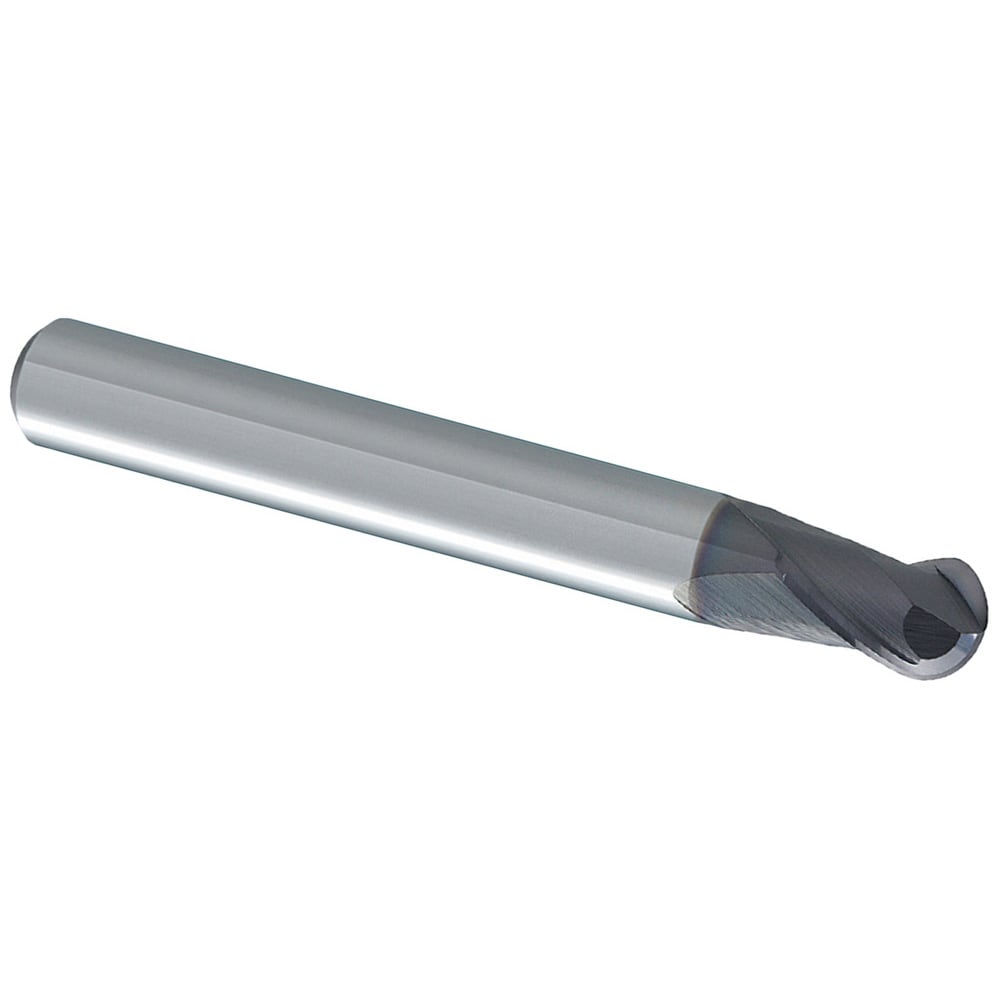 Ball End Mill: 8.00 mm Dia, 8.00 mm LOC, 2 Flute, Solid Carbide