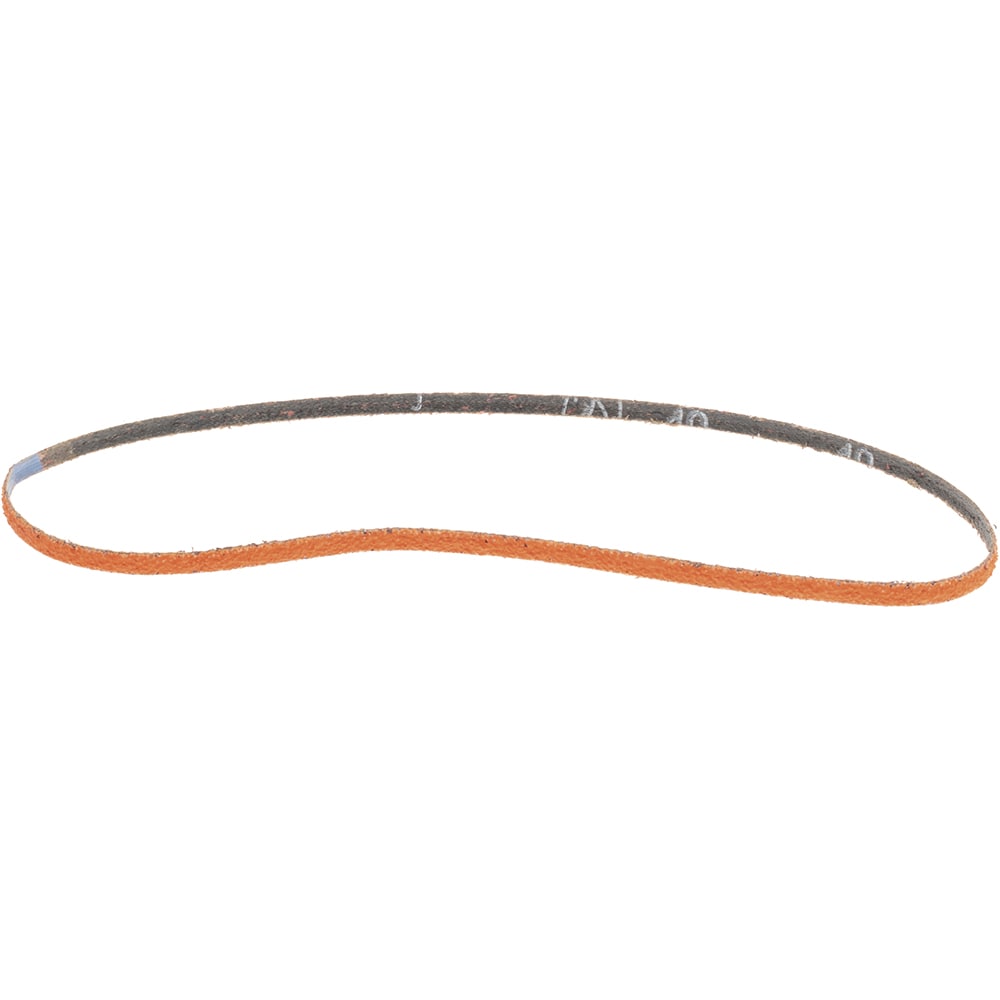 Abrasive Belt: 1/4" Wide, 24" OAL, 40 Grit, Ceramic Alumina
