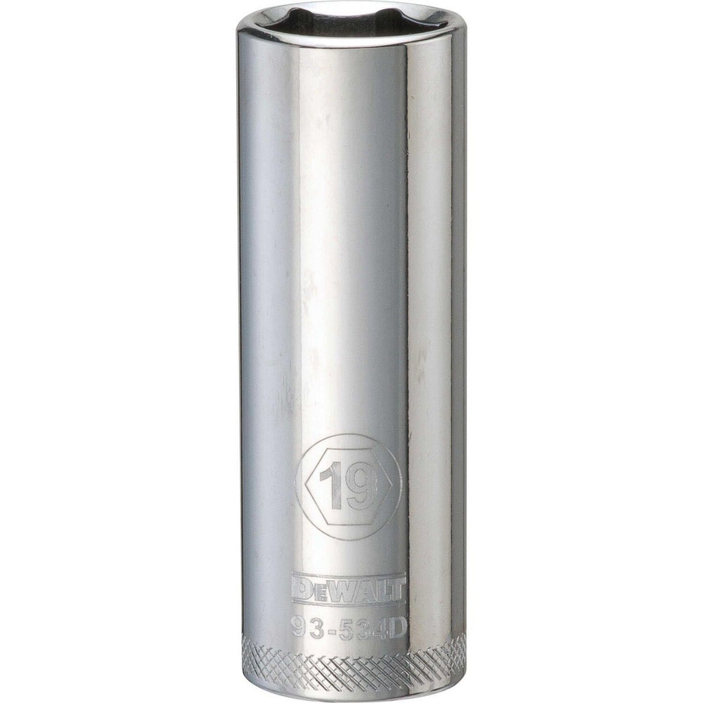 Deep Hand Socket: 1/2" Drive, 19.00 mm Socket, 6-Point