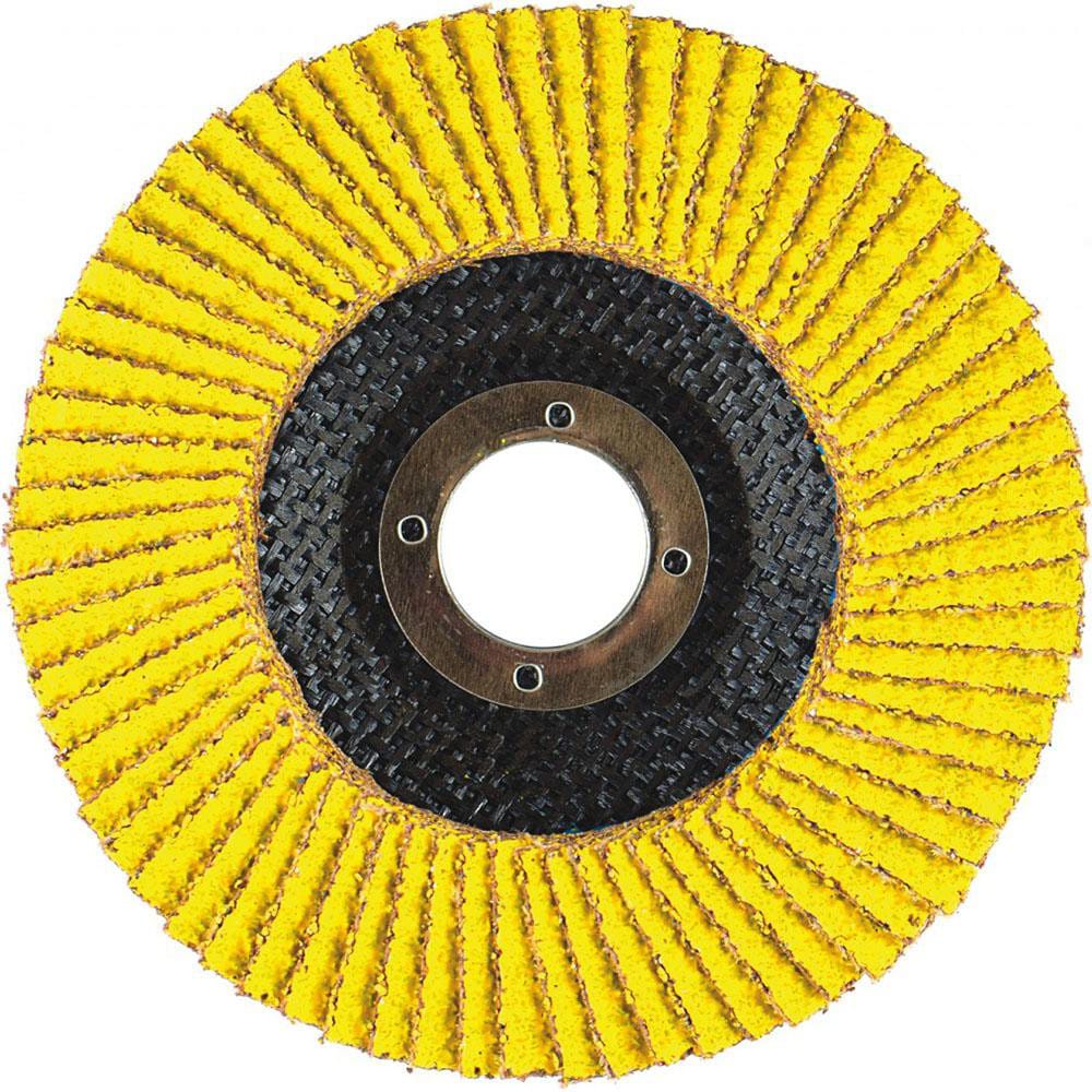 Flap Disc: 6" Dia, 7/8" Hole, 60 Grit, Zirconia Alumina, Type 29