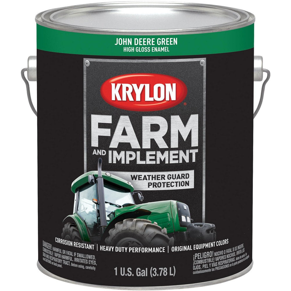 Brush-On Paint: 1 gal, John Deere Green, High-Gloss Finish