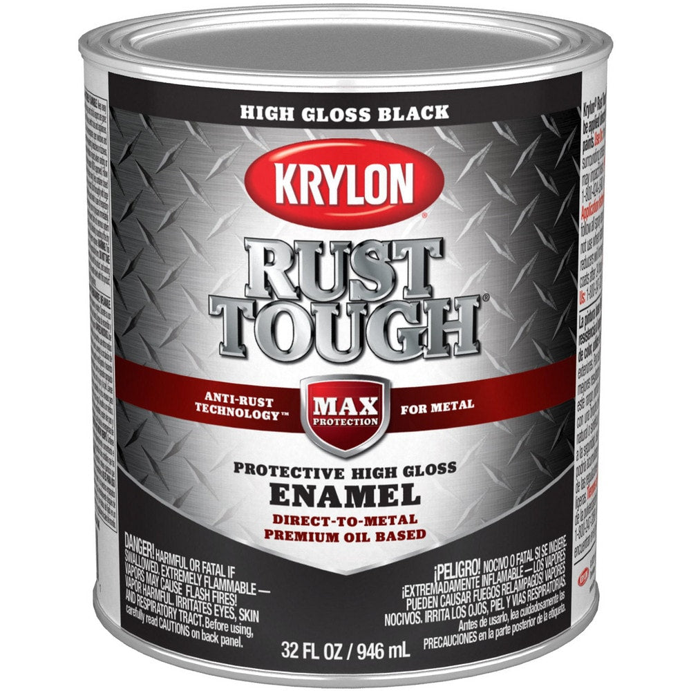 Brush-On & Anti-Rust Paint: 1 qt, Black, Gloss Finish