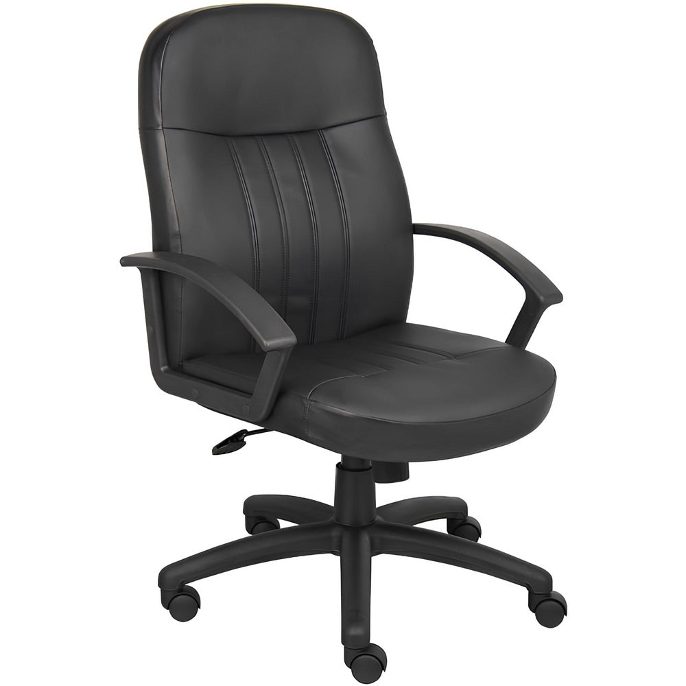 Task Chair: PU Leather, Adjustable Height, Black