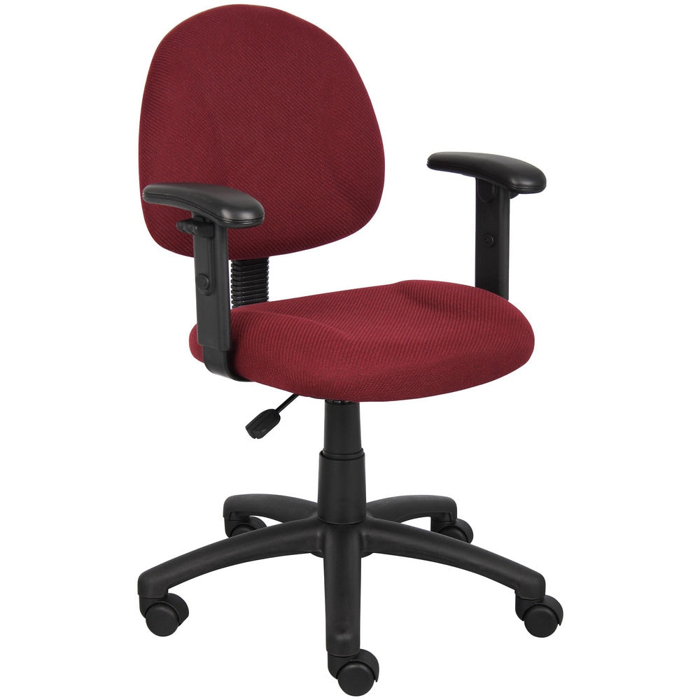 Task Chair: Tweed, Adjustable Height, Burgundy