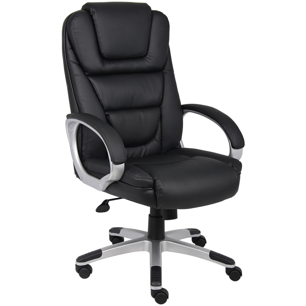 Task Chair: PU Leather, Adjustable Height, Black