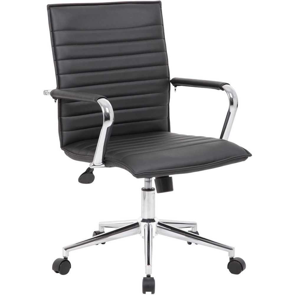 Task Chair: Vinyl, Adjustable Height, Black