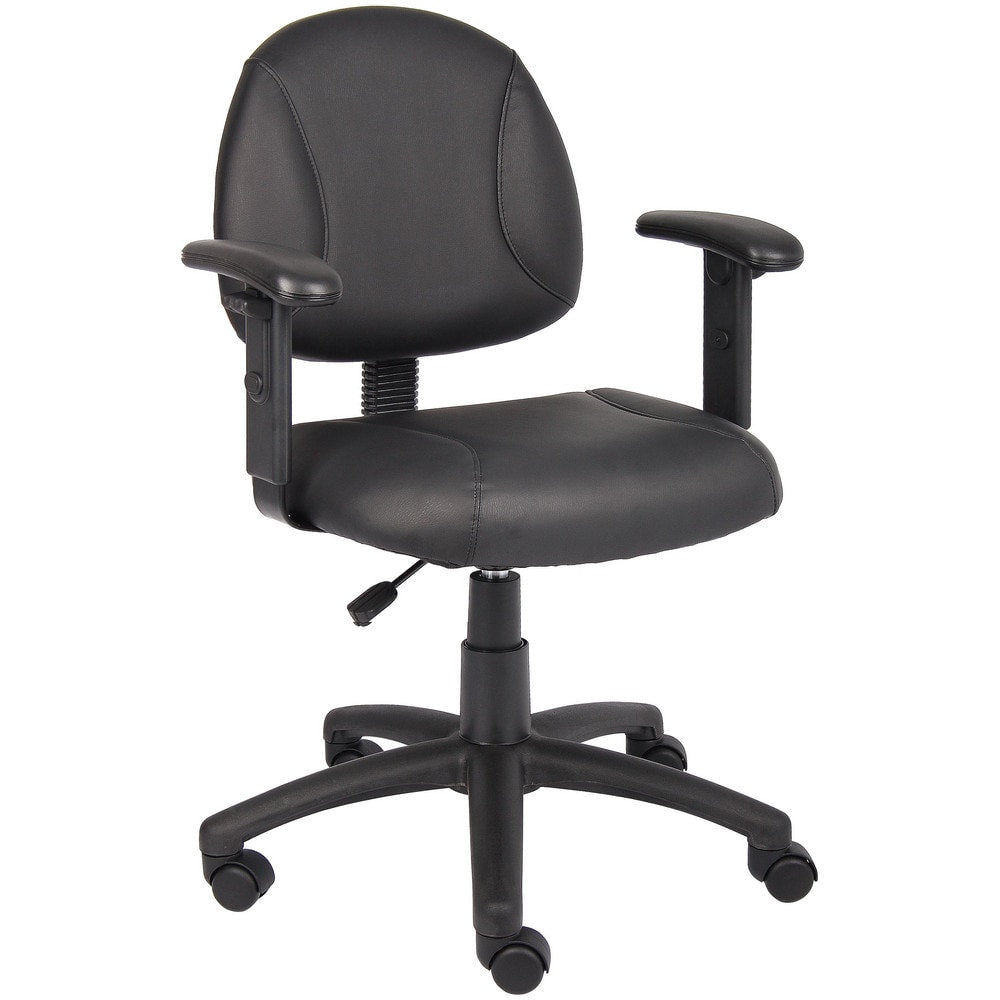 Task Chair: PU Leather, Adjustable Height, Black