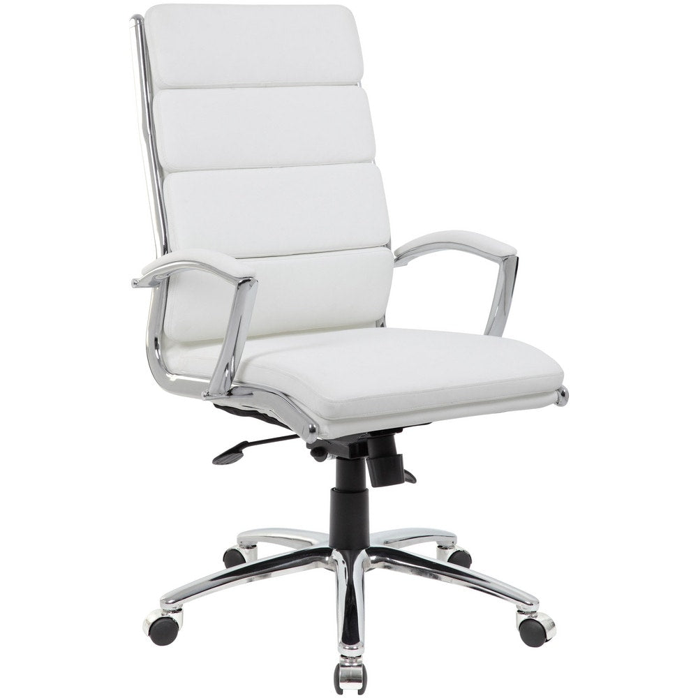 Task Chair: Vinyl, Adjustable Height, White