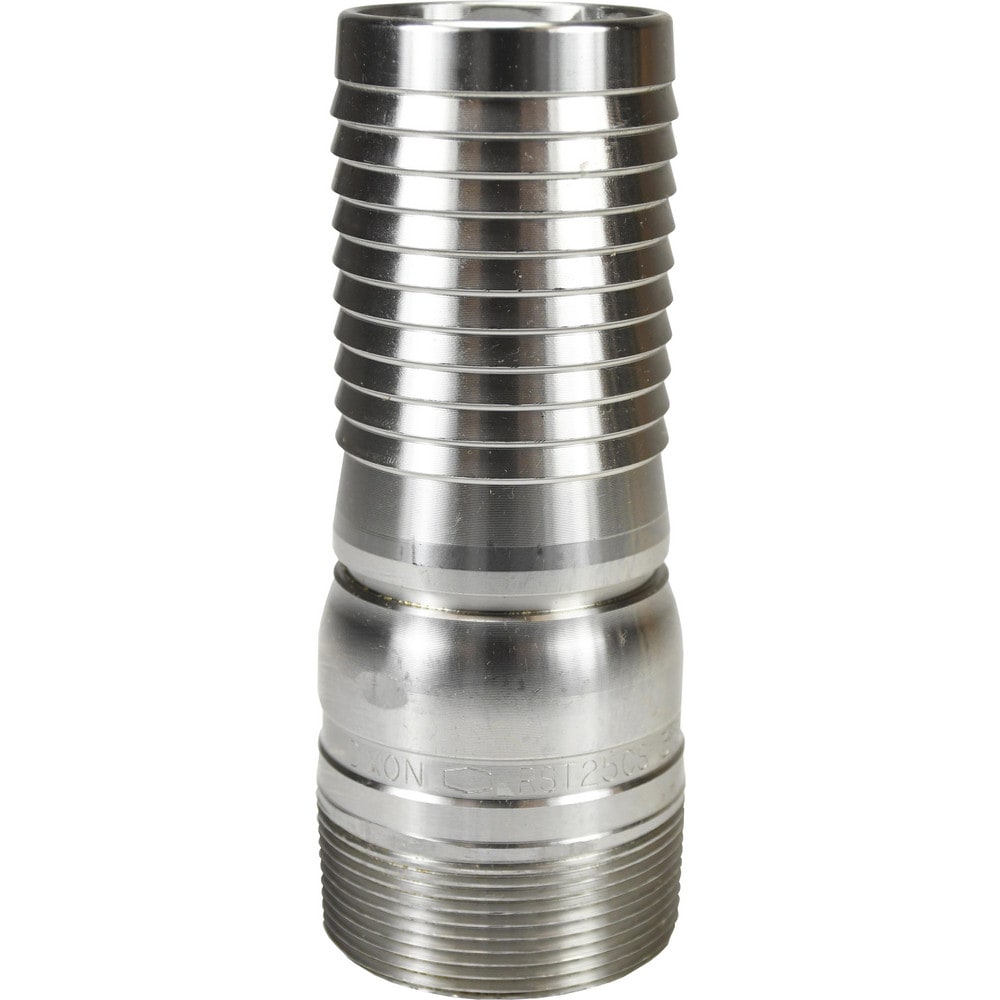 Suction & Discharge Hose Couplings; Type: King Crimp Style Combination Nipple; Coupling Type: Crimp Stem x MNPT; Coupling Descriptor: King Crimp Stem x Hose; Material: Stainless Steel; Coupler Size (Fractional Inch): 4; Thread Size: 4; Hose Size: 4