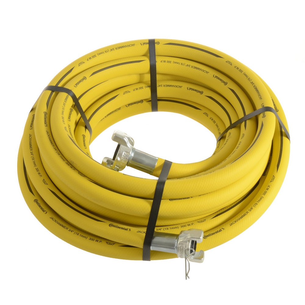 3/4" X 50' YELLOW 300 PSI JACKHAMMER HOSE COUPLED W/ UC