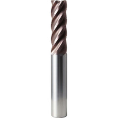 Corner Radius End Mill: 1" Dia, 3" LOC, 0.2500" Radius, 5 Flute, Solid Carbide