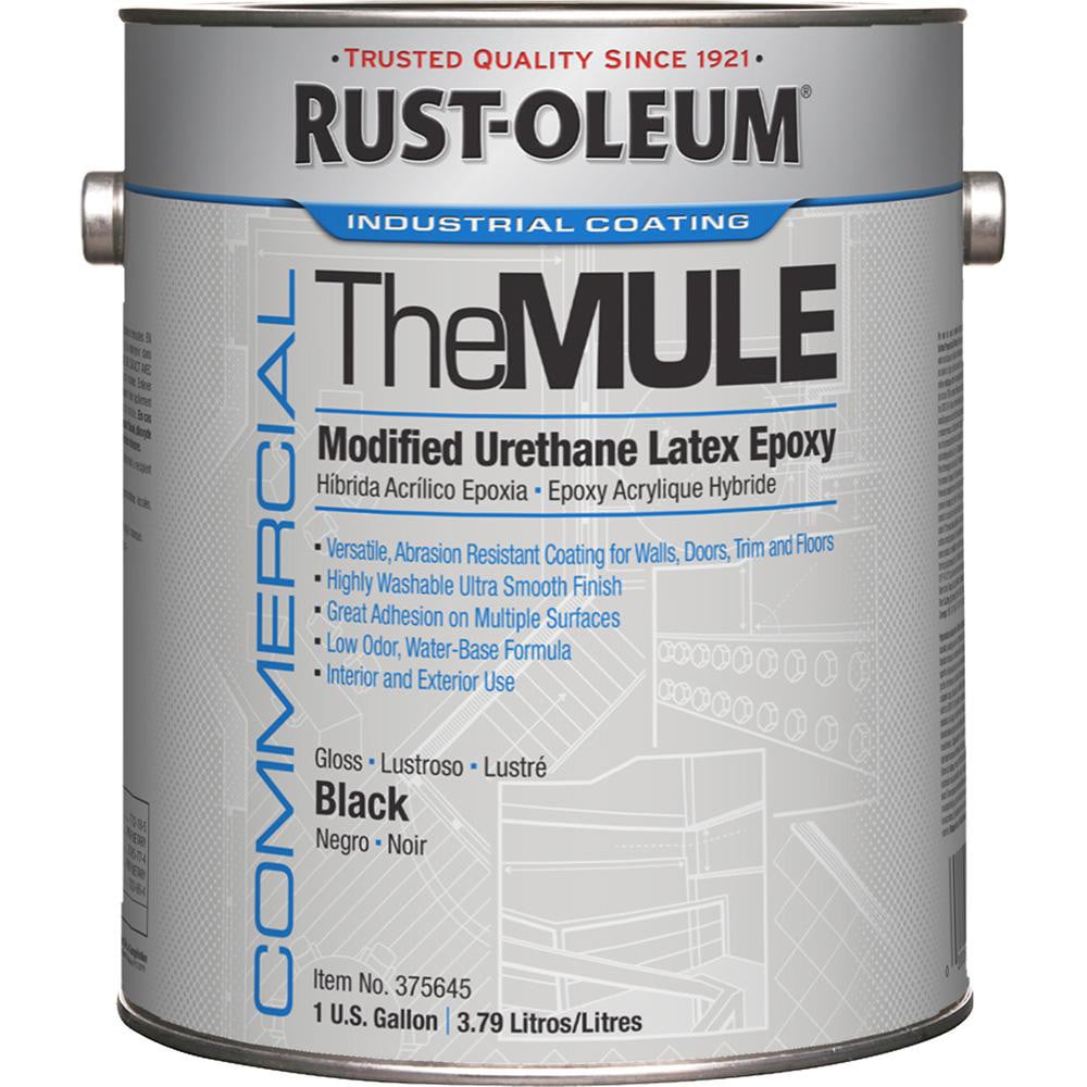 Metal Coating, Latex & Floor Coating Paint: 1 gal, Black, Gloss Finish