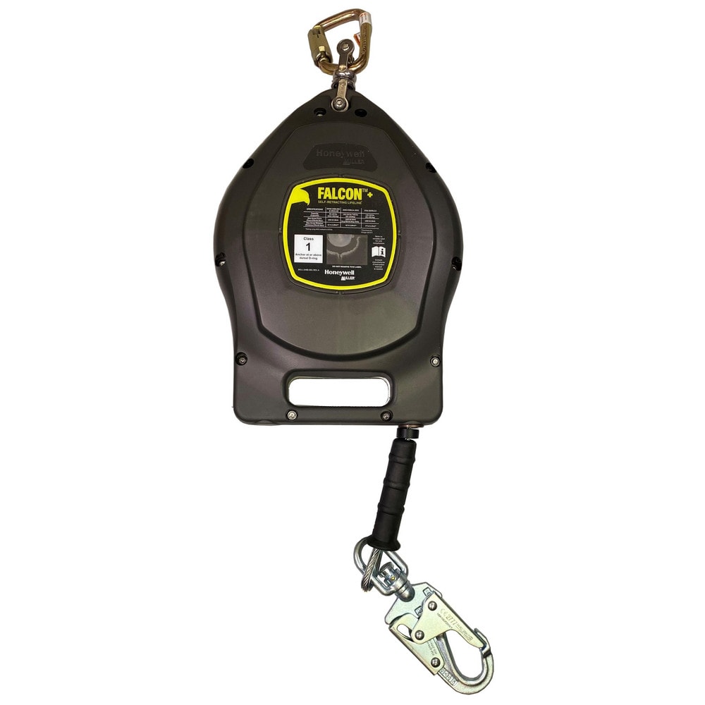 Self-Retracting Lifeline: 310 lb Capacity, 50.00' Lifeline, Carabiner & Snap Hook
