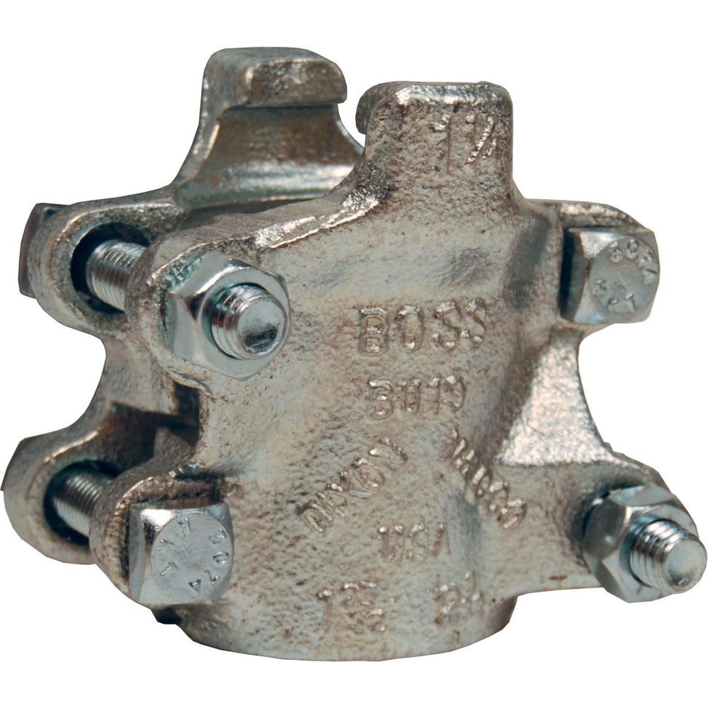 Ground Joint Hose Couplings; Thread Type: Non-Threaded; Type: 4-Bolt Clamp; Material: Plated Iron; Size: 2 in; Style: 4-Bolt Clamp