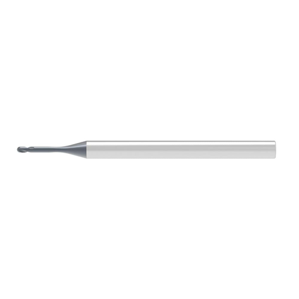 Ball End Mill: 1.20 mm Dia, 1.20 mm LOC, 2 Flute, Solid Carbide