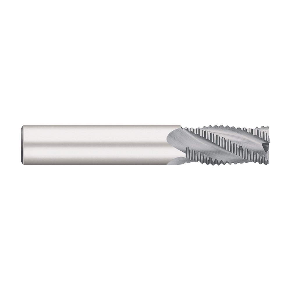 Roughing End Mill: 1/4" Dia, 4 Flute, Single End, Solid Carbide