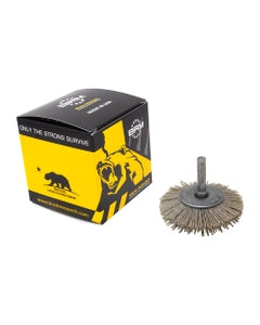 3″ Diameter × 3/8″ Width, 120 Grit, Aluminum Oxide, 0.040″ Crimped Bristle, Wheel Brush