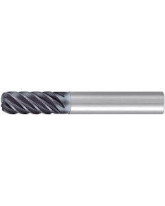 Corner Radius End Mill; 1/2″ Dia. × 1″ LOC × 1/2″ Shank Dia. × 3″ OAL ; 6 FL ; Carbide ; AlCr ; 0.01″ R