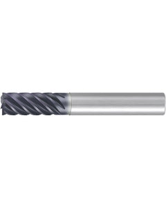 Square End Mill; 3/8″ Dia. × 7/8″ LOC × 3/8″ Shank Dia. × 2-3/4″ OAL ; 6 FL ; Carbide ; AlCr ; 0.008″ R