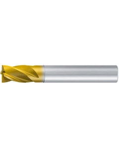 Square End Mill; 3/8″ Dia. × 5/8″ LOC × 3/8″ Shank Dia. × 2-1/2″ OAL ; 4 FL ; Carbide ; TiAlN+TiN ; 0.008″ R