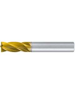 Square End Mill; 3/8″ Dia. × 7/8″ LOC × 3/8″ Shank Dia. × 2-3/4″ OAL ; 4 FL ; Carbide ; TiAlN+TiN ; 0.008″ R