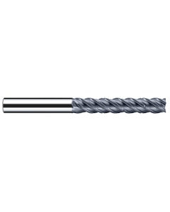1/4″ Cutting Dia. × 1/4″ Shank Dia. × 1-3/8″ LOC × 3″ OAL, 4 Flute, Carbide, Polychrom, Square Endmill, E-Cut