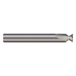 Keyseat Cutter, 1/4″ Dia. × 1/4″ Shank Dia. × 1/4″ CW × 2″ OAL, 2 Teeth, 20 Degrees, Carbide, Round Shank, Uncoated, Specialty Profiles