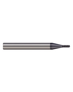 0.039″ Dia. × 0.059″ LOC × 1/4″ Shank Size × 2-1/2″ OAL, 6 Flute, Carbide, TiAlN Nano, Ballnose Endmill