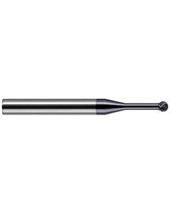 3/32″ Dia. × 0.079″ LOC × 1/8″ Shank Size × 1-1/2″ OAL, Flute, Carbide, TiAlN, Ballnose Endmill