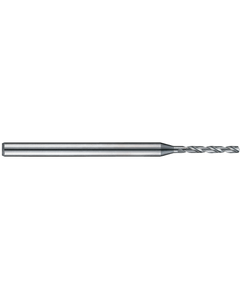 2.6 mm Dia. × 3 mm Shank Dia. × 50 mm OAL × 18.5 mm LCF, 140 Degrees, 7xD, 2 Flute, Uncoated - Solid Carbide Drills