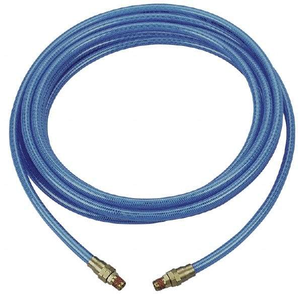 Coilhose Pneumatics - 5/16" ID 25' Long Multipurpose Air Hose - MNPT x MNPT Ends, 200 Working psi, -40 to 165°F, 1/4" Fitting, Transparent Blue - Eagle Tool & Supply