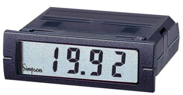 Simpson Electric - 3-1/2 Digits, Digital LCD, AC Ammeter, Panel Meter - 4-440 Hz, 250 VAC, Red - Eagle Tool & Supply