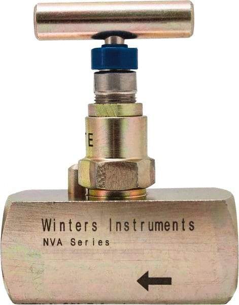Value Collection - 1/2" Pipe, Inline Hard Seat Needle Valve - FNPT x FNPT Ends, Alloy Valve, 10,000 Max psi - Eagle Tool & Supply