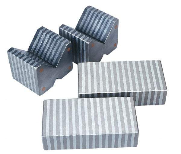 Value Collection - 1-5/16" Max Capacity, 90° Angle, Hardened Steel V-Block - 3-1/2" Long x 2-3/8" Wide x 1-7/8" High, Sold as 2 Block Set - Eagle Tool & Supply