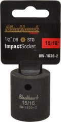 Blackhawk by Proto - 1/2" Drive 15/16" Standard Impact Socket - 6 Points, 1-3/4" OAL - Eagle Tool & Supply