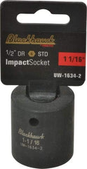 Blackhawk by Proto - 1/2" Drive 1-1/16" Standard Impact Socket - 6 Points, 1-3/4" OAL - Eagle Tool & Supply