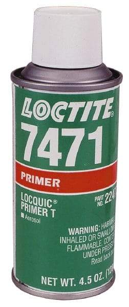 Loctite - 4.5 Fluid Ounce Aerosol, Amber, Liquid Primer - Series 7471, Hand Tool Removal - Eagle Tool & Supply